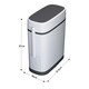 image 5 of Living and Home Slim Plastic Rubbish Bin with Built-in Toilet Brush White