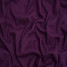 Minerva Core Range Purple Heavy Cotton Rib Stretch Knit Fabric for Dressmaking, 140cm / 55" Wide - per metre