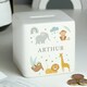 image 1 of Personalised Safari Animals Ceramic Square Money Box