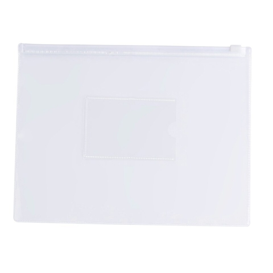 image 1 of Pack of 12 A5 Clear Zippy Bags with White Zip