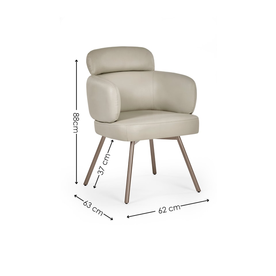 image 1 of Lorenza Premium Beige Faux Leather Swivel Dining Chairs - Set of 2
