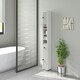 image 8 of kleankin Slim Bathroom Cabinet, Toilet Roll Storage w/ Shelves, Light Grey | Grey | White | 180H x 20W x 20D cm