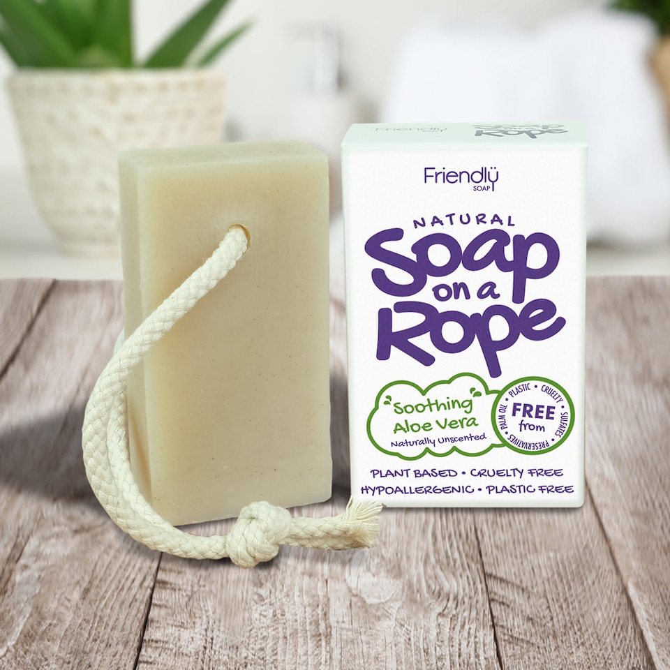 image 1 of Natural Aloe Vera Soap On A Rope | Cream