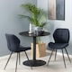 image 4 of Ibiza Small Round CafÃƒÂ© Table with Black Ash Top and Matt Black Base