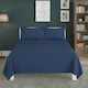 image 2 of Easy Care Flat Bed Sheet Polycotton Durable Low Maintenance Bedding | Blue | Mid Blue