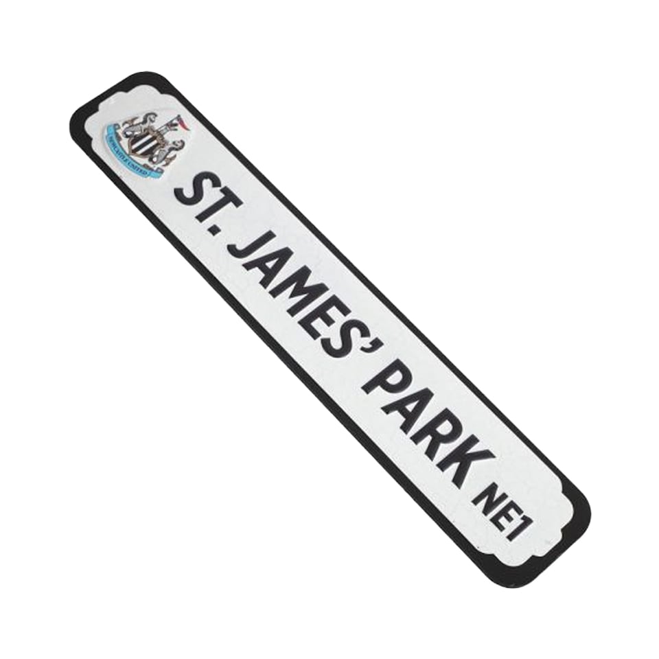 image 1 of Newcastle United FC Deluxe Metal Stadium Sign | White | White/Black | 1