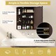 image 6 of COSTWAY Mirrored Bathroom Cabinet Wall Mount Storage Brown Brown