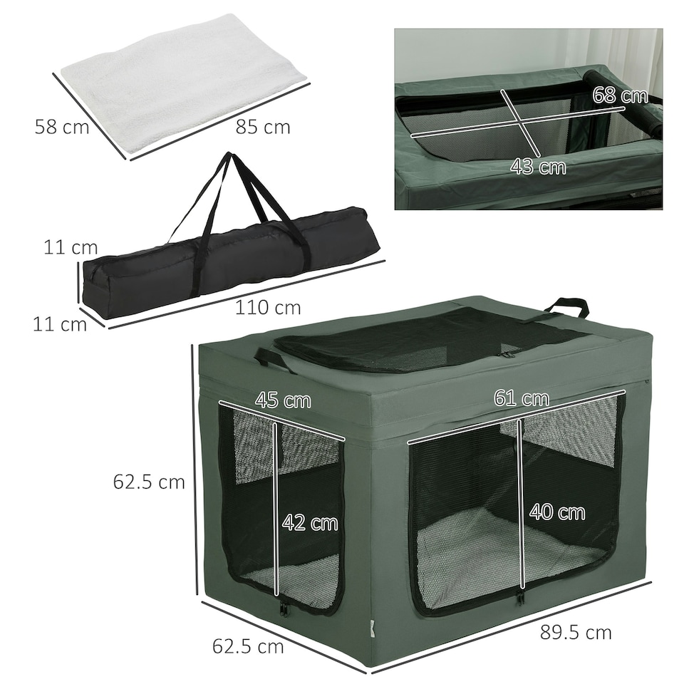 image 1 of PawHut 90cm Soft Side Pet Carrier w/ Cushion, for Large Dogs - Grey