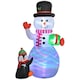 image 1 of Outsunny 8FT Inflatable Snowman Holding Gift Box w/ Penguin and LED Lights