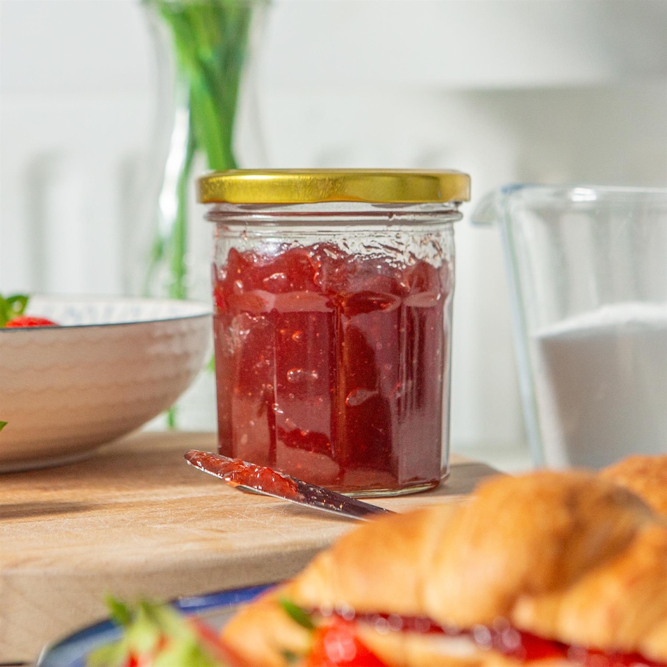 image 1 of Argon Tableware Glass Jam Jars with Lids - 310ml - Pack of 6