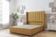 image 1 of Sloomy Falcon Mustard Plush Divan Bed Base No Drawers With 54 Inch Wingback Headboard | Gold | Mustard | Small Double | 1