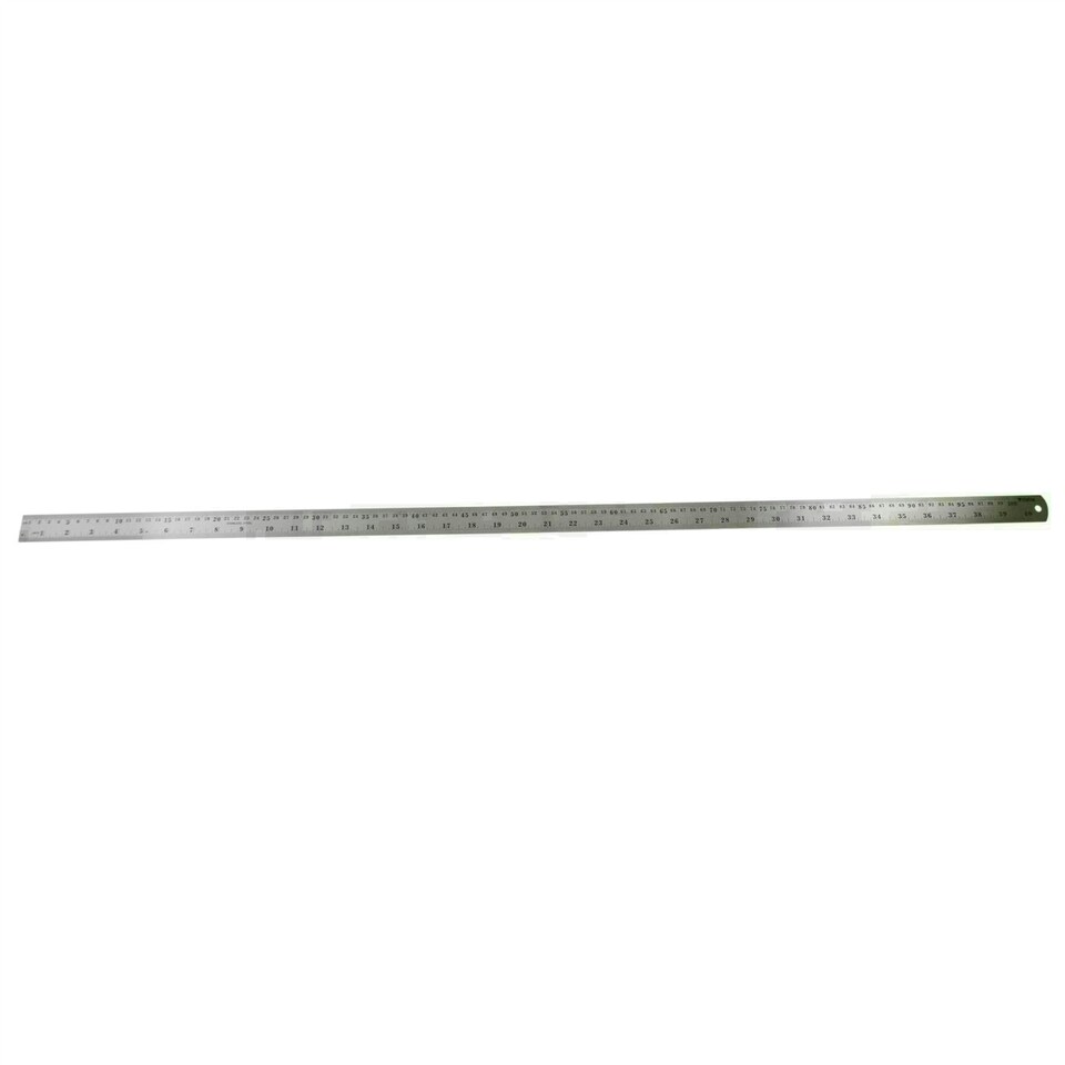 image 1 of Large Stainless Steel Ruler Rule Measuring Measure Straight Edge 1 Metre 40"