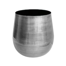 Antique Pewter Bell Bottomed Planter Silver