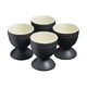 image 1 of Cooks Professional 4 Piece Egg Cup Set - Dishwasher Safe Stoneware | Black | Black | 4