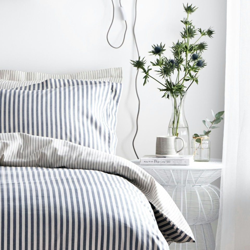 image 1 of Yard Hebden Stripe Super King Duvet Cover Set