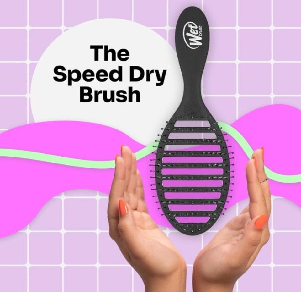 image 1 of WetBrush Speed Dry Detangler, Heatflex Bristles, Black