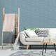 image 4 of NuWallpaper NU2918 Navy Poplin Textured Peel & Stick Wallpaper, Navy Multi