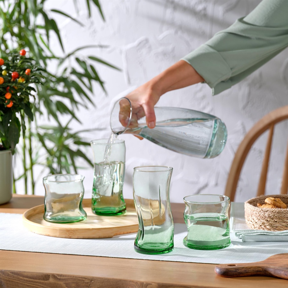 image 1 of Pasabache Aware Amorf Recycled Glass Tumblers - 340ml - Green - Pack of 4 | Green | Green