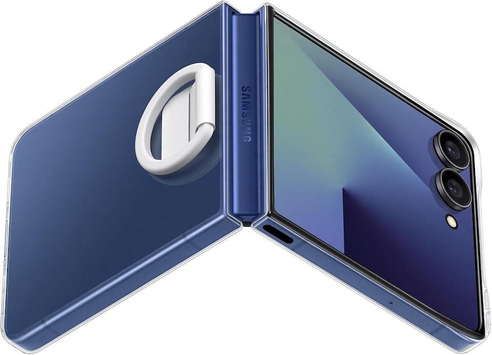 image 1 of Samsung Galaxy Z Flip 7 6.9 Clear Case with Ring - EF-QF766CTEGWW