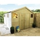 image 2 of 11 x 12 Pressure Treated T&G Apex Wooden Workshop / Garden Shed + Double Doors (11' x 12' / 11ft x 12ft) (11x12)