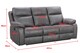 image 9 of Faux Leather Grey 3 Seater Electric Recliner Sofa VEGAS