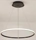 image 2 of LED Chandelier Light Ring Chandelier Black 40 cm