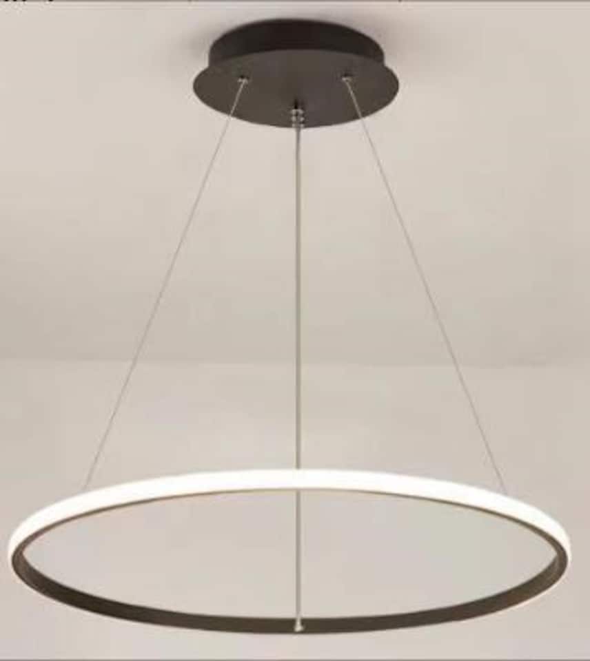 image 1 of LED Chandelier Light Ring Chandelier Black 40 cm