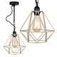 image 1 of ValueLights Huber Satin Black Wall Ceiling Light Fitting Gold Cage Shade and Bulb