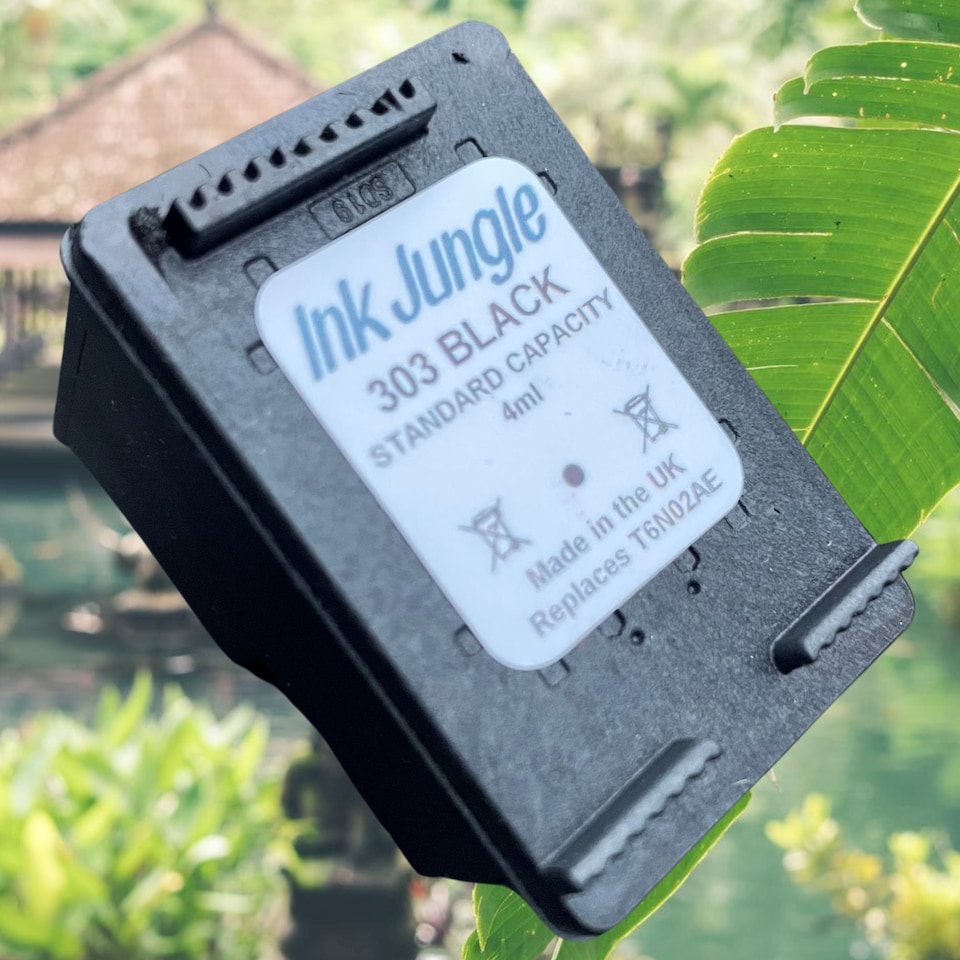 image 1 of Ink Jungle 303 Black Refilled Ink Cartridge - Replaces HP 303