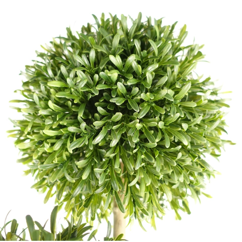 image 1 of 120cm UV Resistant Balls Topiary - 480 Leaves - Natural Trunk | Green | 4ft