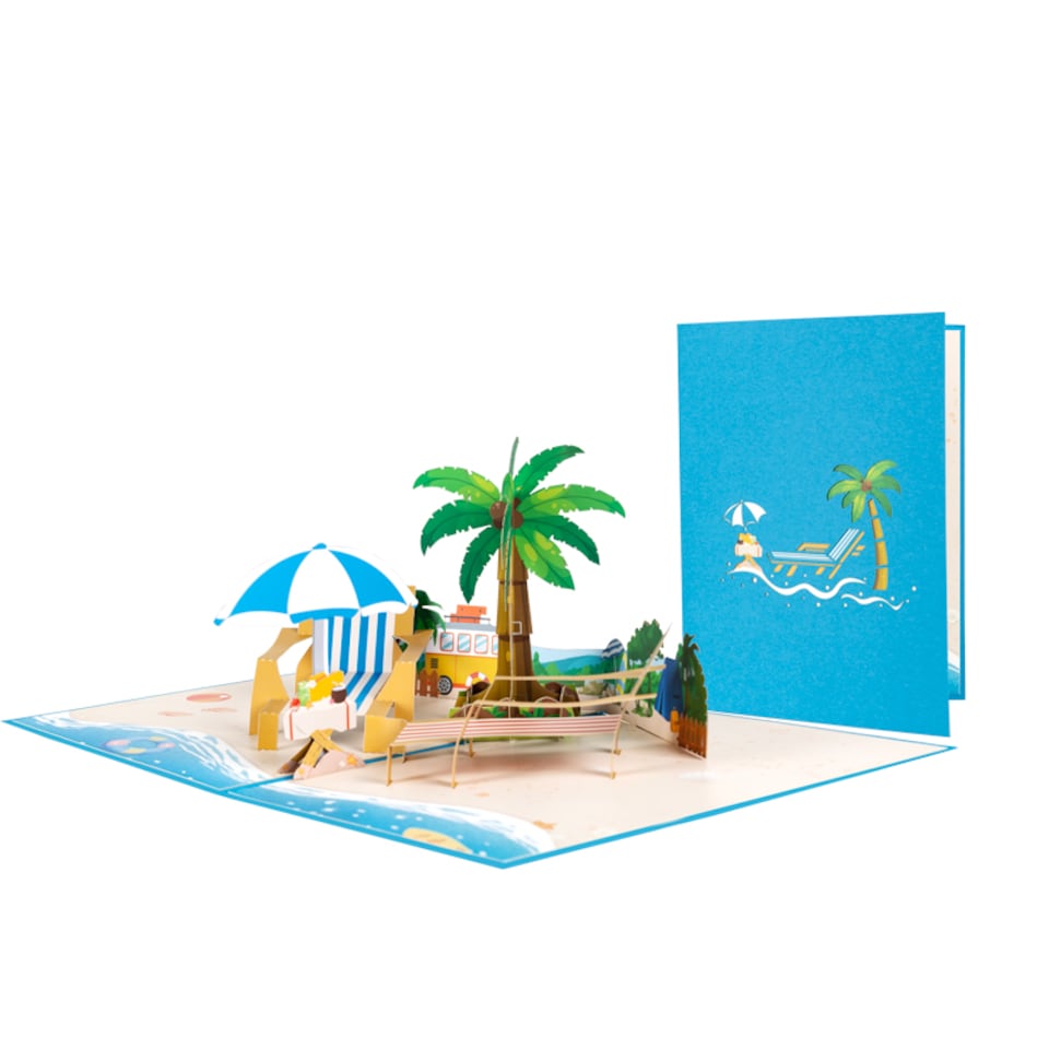 image 1 of Beach Bliss 3D Summer Pop Up Greeting Card