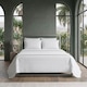 image 2 of Luxury Satin Stripe T250 Cotton Rich Soft Flat Sheet Bed Linen | White | Double