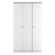 image 1 of Cumbria Tall Triple Mirrored Wardrobe in White Ash & Bardolino Oak (Ready Assembled) | White | White Ash & Bardolino Oak