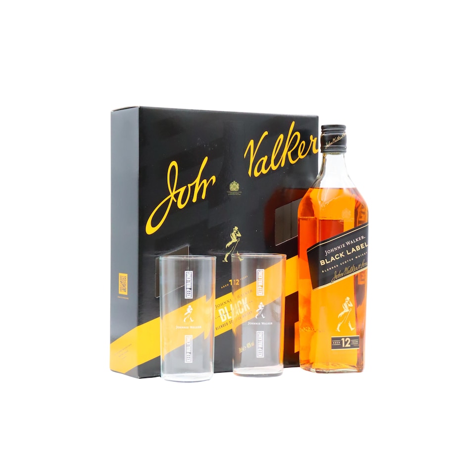 Johnnie Walker - Black Label Blended Scotch 12 year old Whisky Glass Pack
