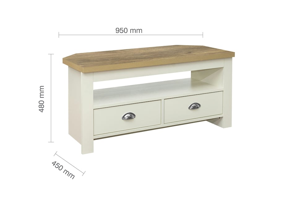 image 1 of Highgate Corner TV Unit Cream Oak
