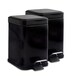 image 1 of Harbour Housewares Square Bathroom Pedal Bins - 3 Litre - Black - Pack of 2