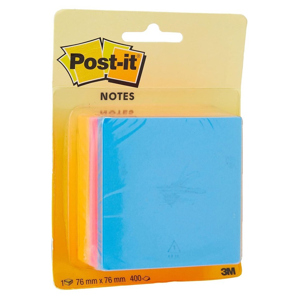 image 1 of 400 Assorted Neon Bright Post-it Sticky Notes Reminder Memo Pads Pack 76X76mm