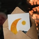 image 3 of Greeting Card Abstract Crescent Moon Sun Sea Orange Blue Boho Birthday
