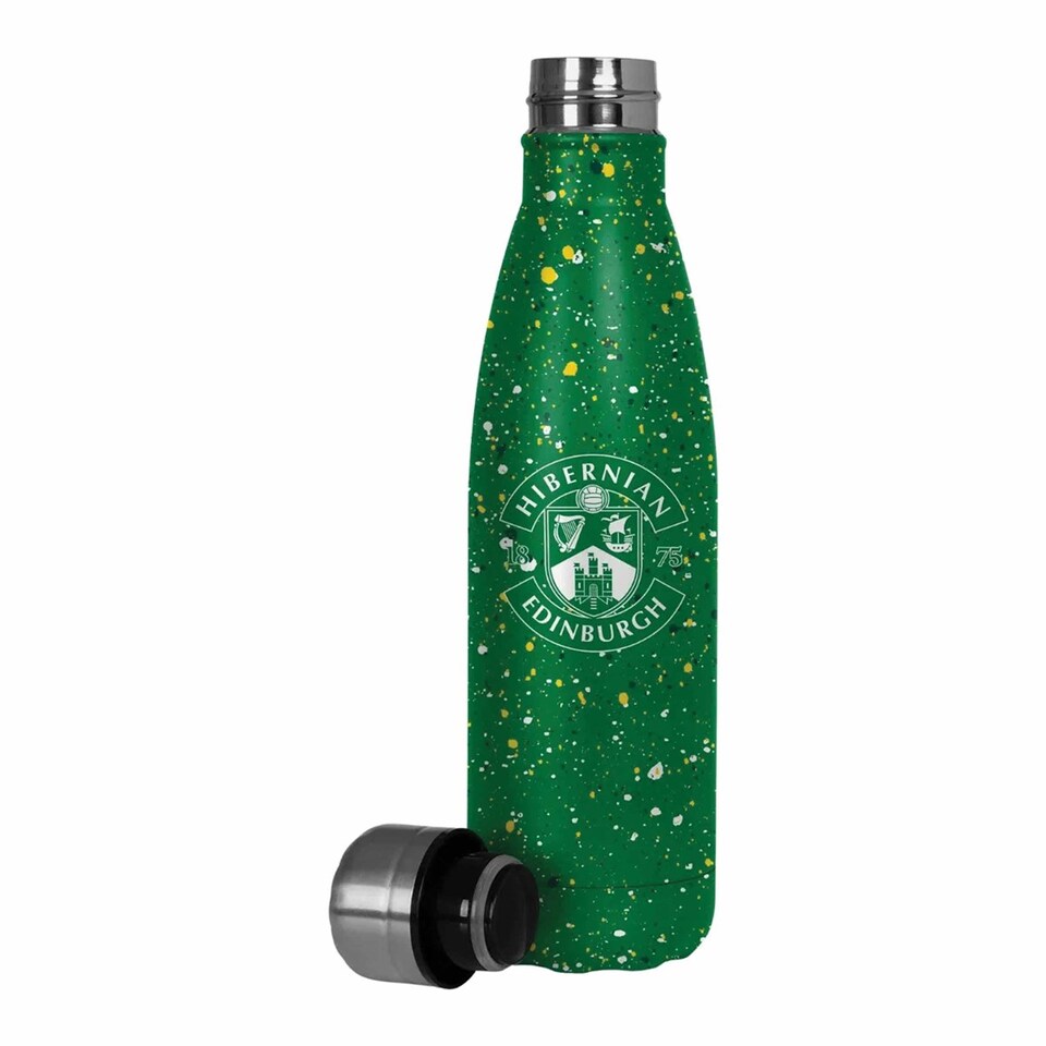 image 1 of Hibernian FC Paint Splatter Water Bottle, Water Bottles, Sports, Gift