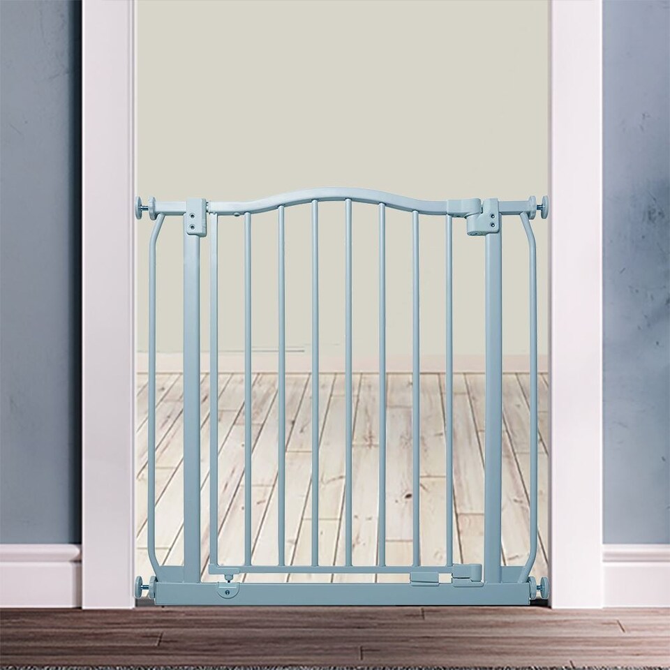 image 1 of Safetots Curved Top Safety Gate, 80cm - 89cm, Matt Grey, Pressure Fit Stair Gate | Grey