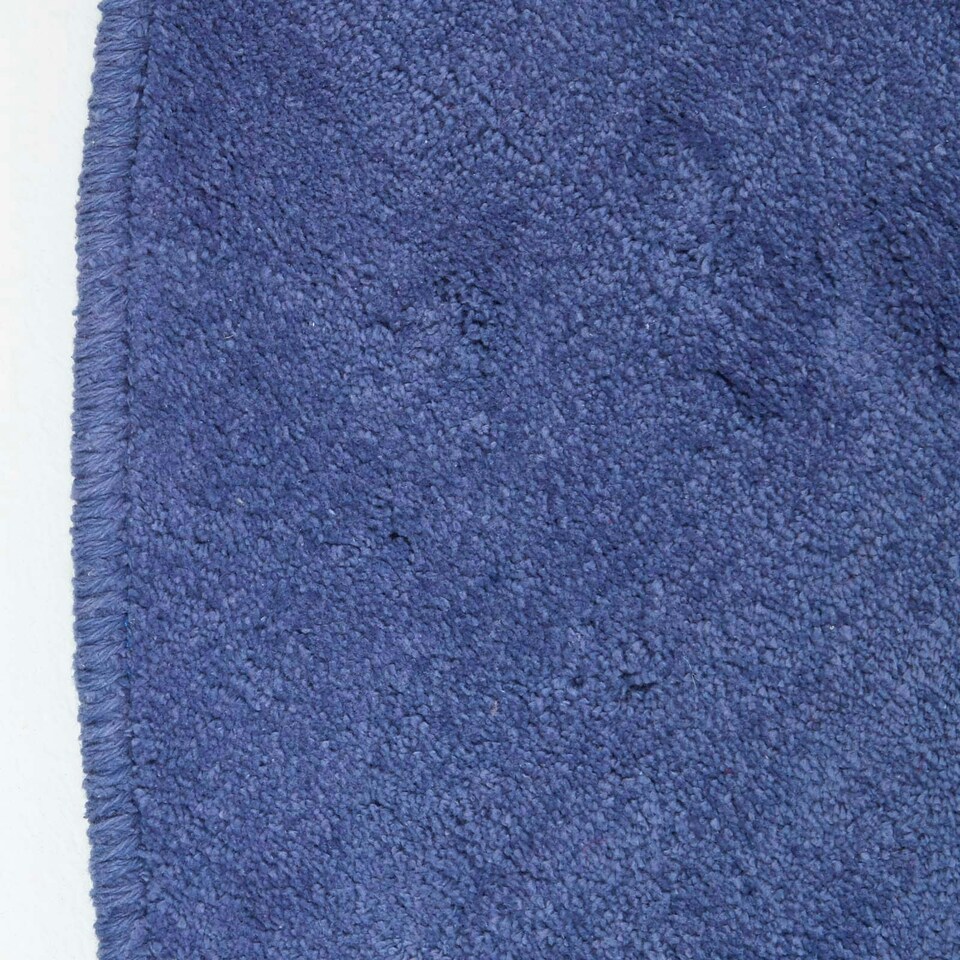 image 1 of Homescapes Hand Tufted Plain Cotton Blue Large Round Rug - 70 cm Diameter Blue | 70 cm Round