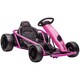 image 1 of HOMCOM 24V Electric Go Kart for Kids with Music, Horn Honking, Slow Start | Pink | Pink
