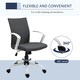 image 5 of Vinsetto Home Office Linen Chair Swivel Computer Desk Task Chair, Dark Grey
