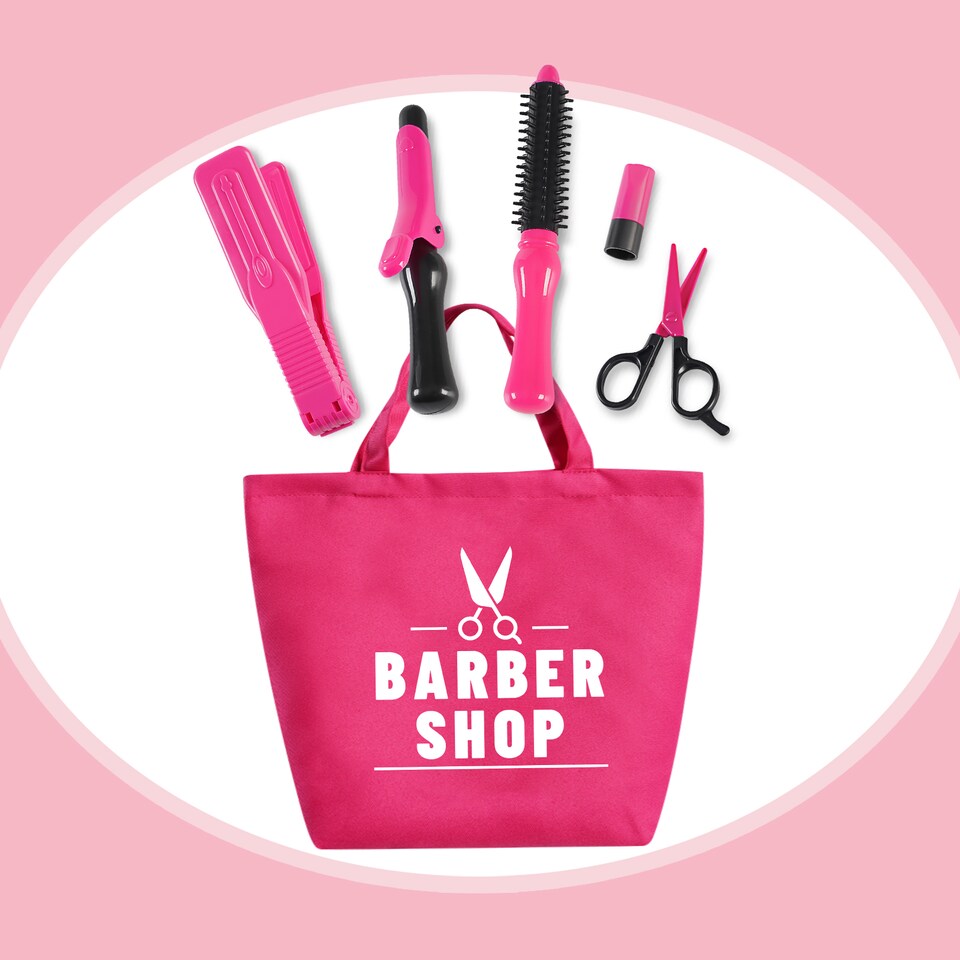 image 1 of Pretend Play Fashion Hairdressing Set with Barber Shop Bag – Style & Fun On The Go!