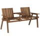 image 1 of Outsunny 2-Seater Wooden Garden Bench with Armrest, Carbonised Finish 