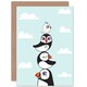 image 1 of Family Stacked Puffin Kids Birthday Child Kids Card