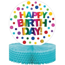 Creative Party Foil Honeycomb Birthday Party Centrepiece - Multicoloured - One Size