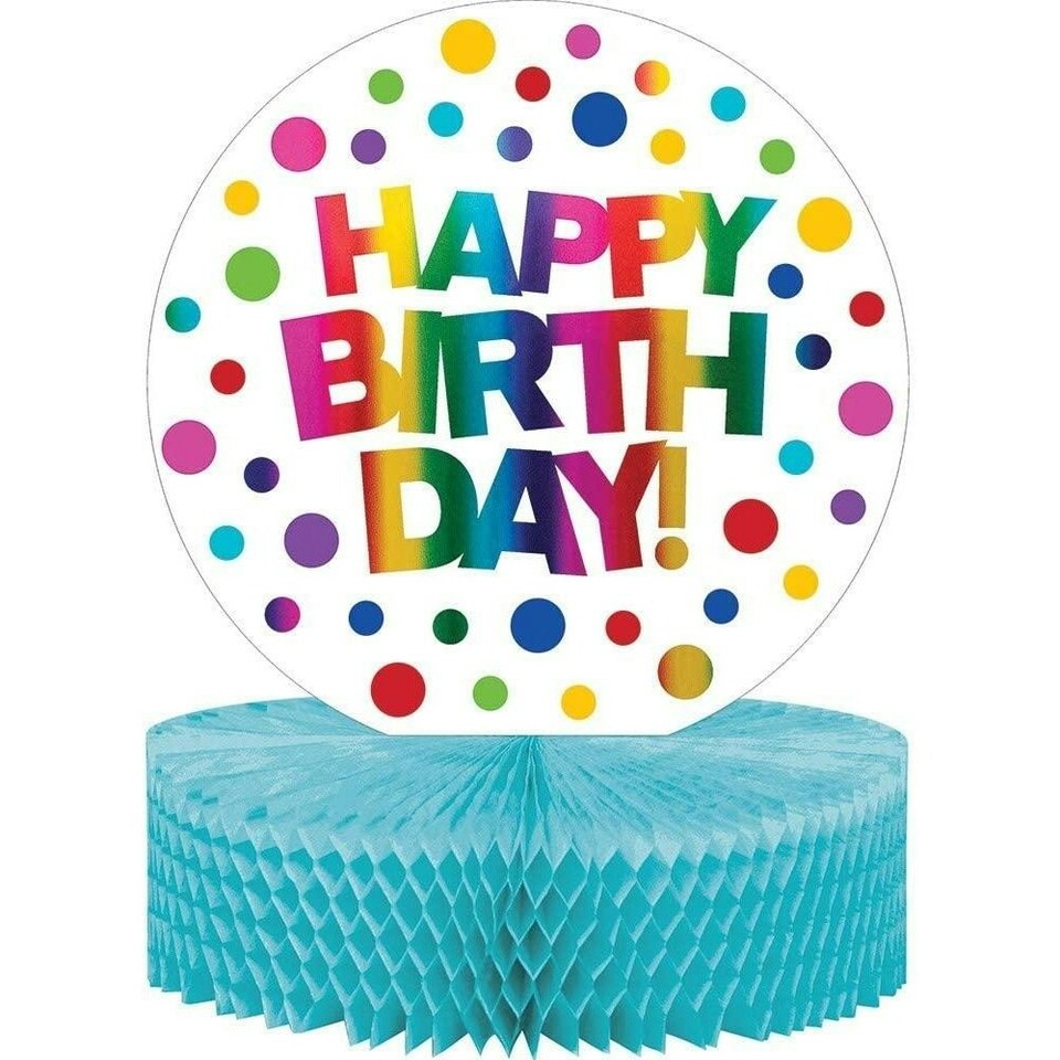 Creative Party Foil Honeycomb Birthday Party Centrepiece - Multicoloured - One Size