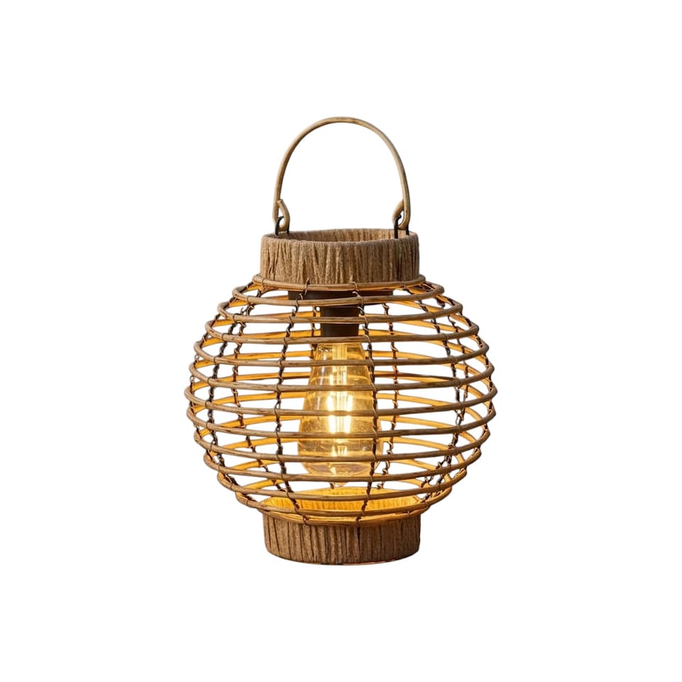 image 1 of Lunaria Terra Rattan Solar Garden Lantern