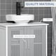 image 7 of kleankin Bathroom Pedestal Under Sink Cabinet with Storage Shelf, 2 Doors, Grey Grey | Grey